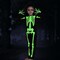 Kids Skeleton Costumes Halloween Costume Glow in The Dark Child White Bones Stretch Body Suit for Boys Girls